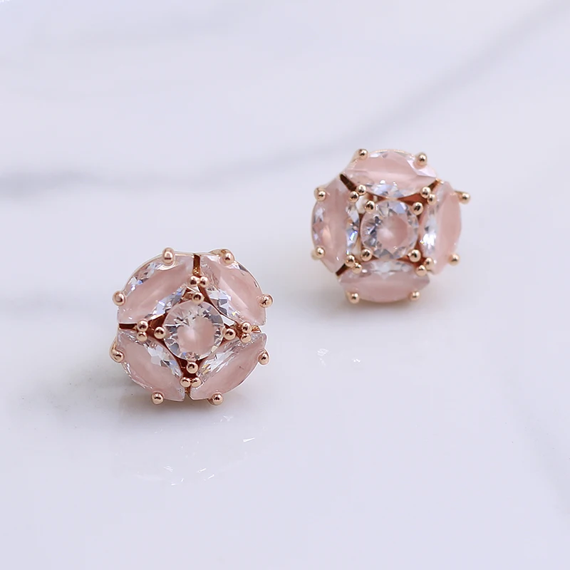 

Timeless Wonder Sweet Zirconia Flower Stud Earrings for Women Designer Jewelry Ins Luxury Brand New Rare Trendy Gift Top 6336
