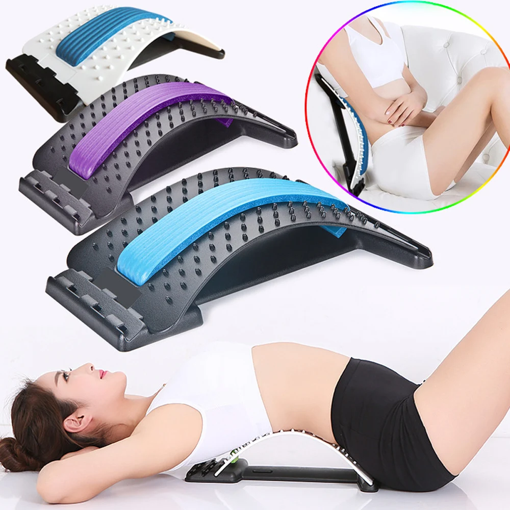 

Back Massager Stretcher Lower and Upper Back Pain Relief Massage Tools Lumbar Stretching Device Posture Corrector