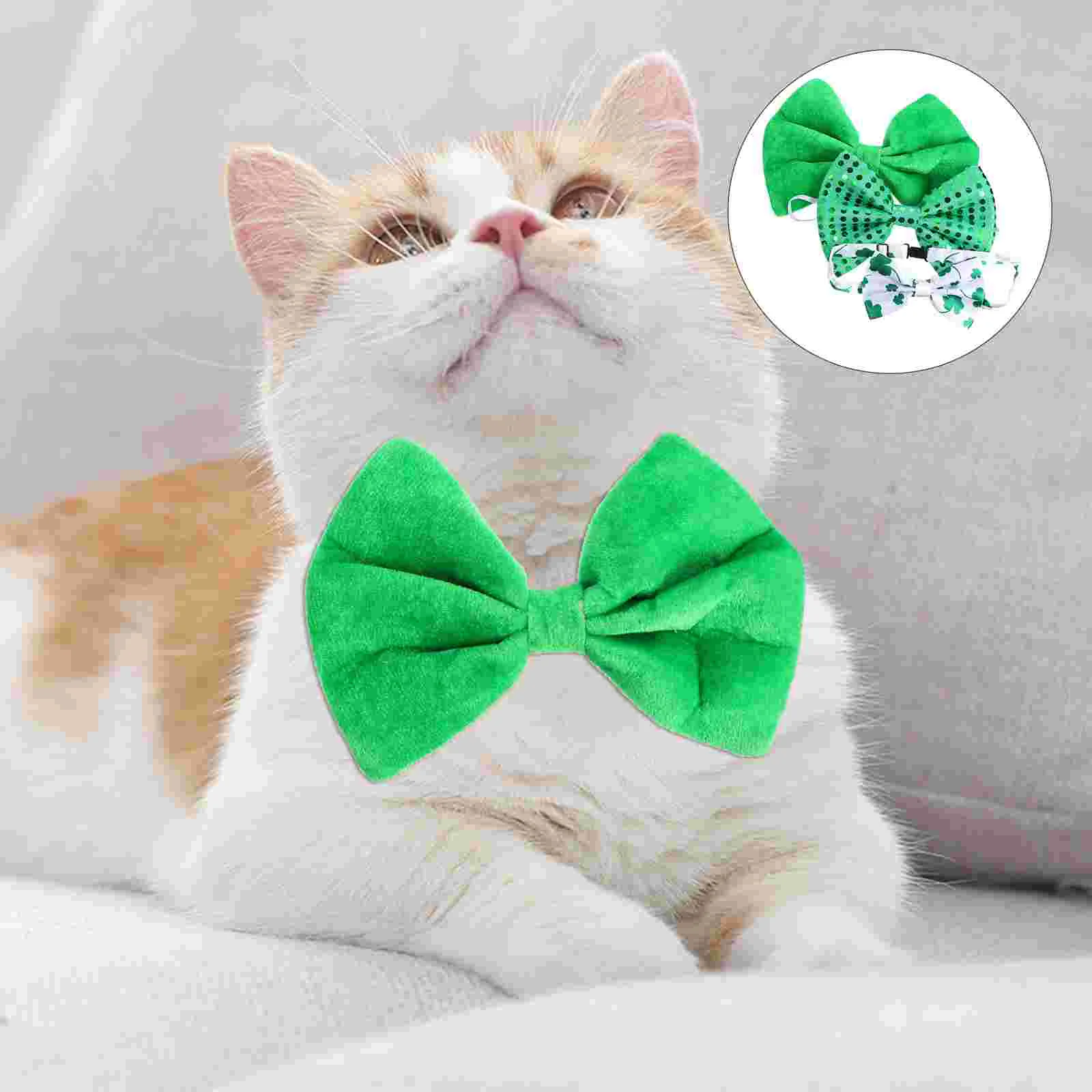 

3pcs Ties Patrick's Day Collars Neck Chain Dog Necklace