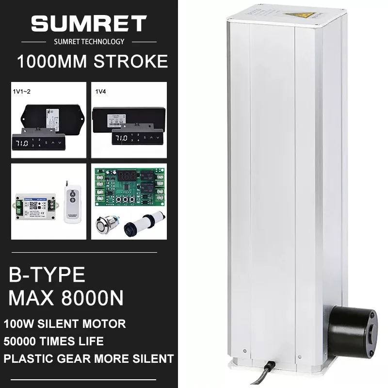 

1000mm Stroke Lifting Column Table 12V 24V For Adjustable Height Desk 1/2/3/4 PCS Lift Synchronize Control 433MHz RF eWelink APP