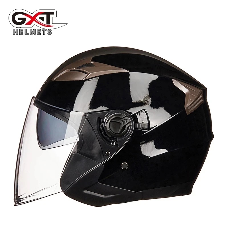 

New GXT summer double lens motorcycle helmets open Face Motorbike Helmet electric safety helmet for women men Moto Casque