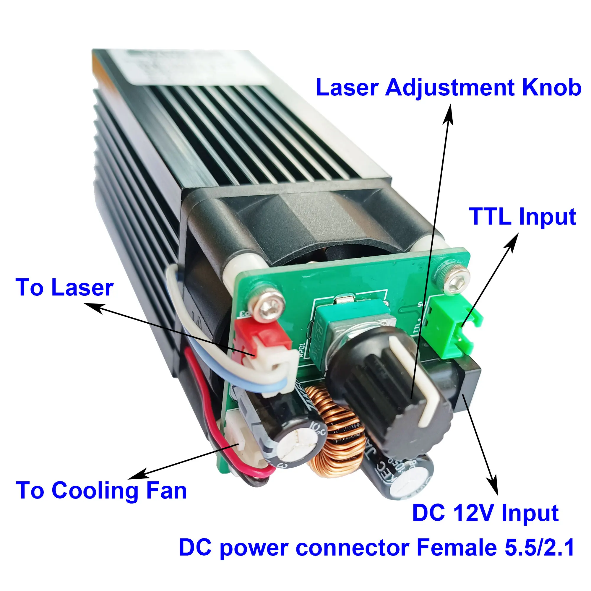 Ручная регулировка мощный Фокусируемый синий лазерный модуль 4000 нм МВт с ручкой