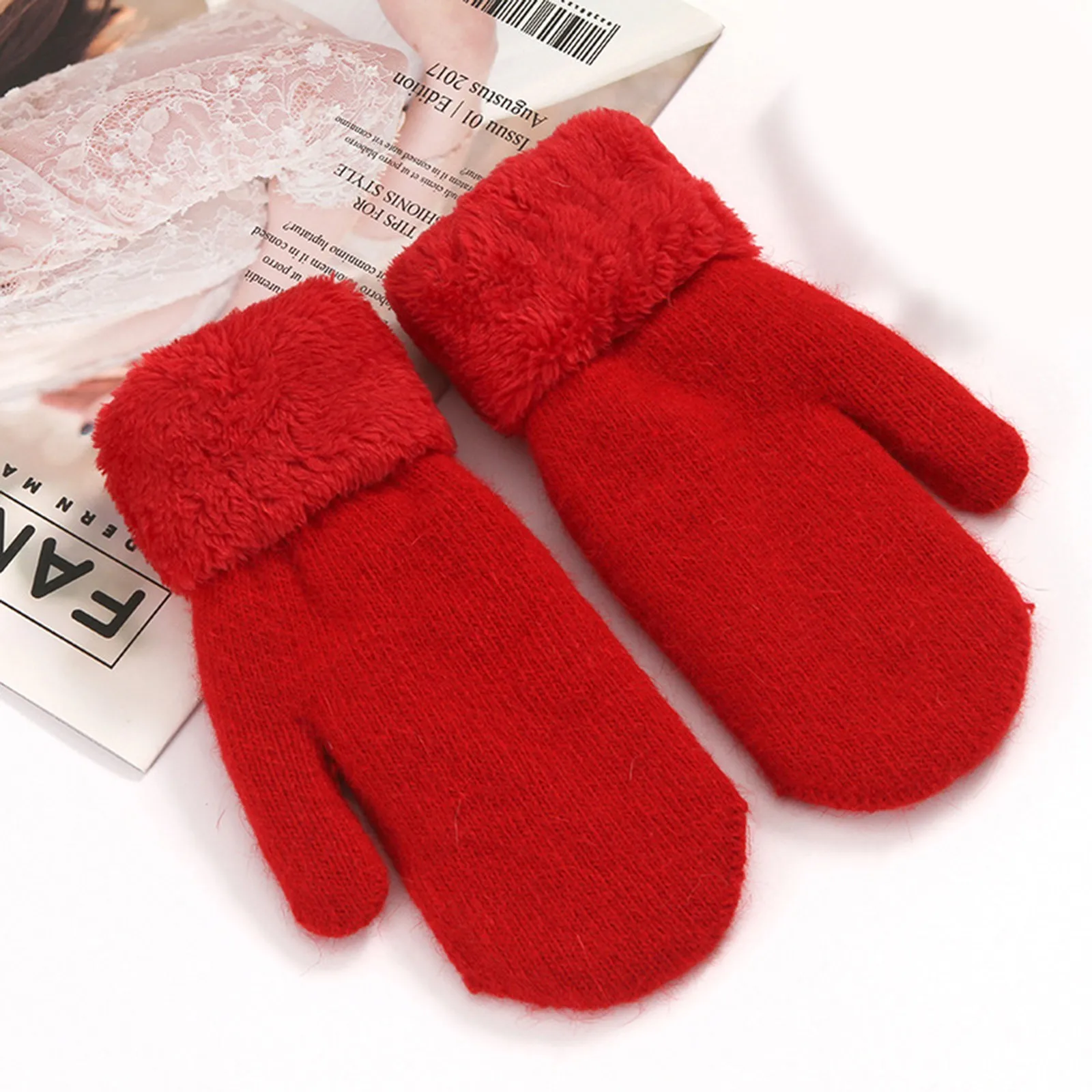 

Gloves Mittens Men Winter Warm Thermal Gloves For Womens Winter Gloves Warm Gloves Fleece Lined Knit Gloves Elastic Cuff Knit