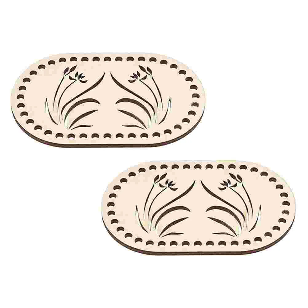 

2pcs DIY Base Crochet Basket Base Elliptical Shaped Base Hollow-out Design Base for Home Basket DIY