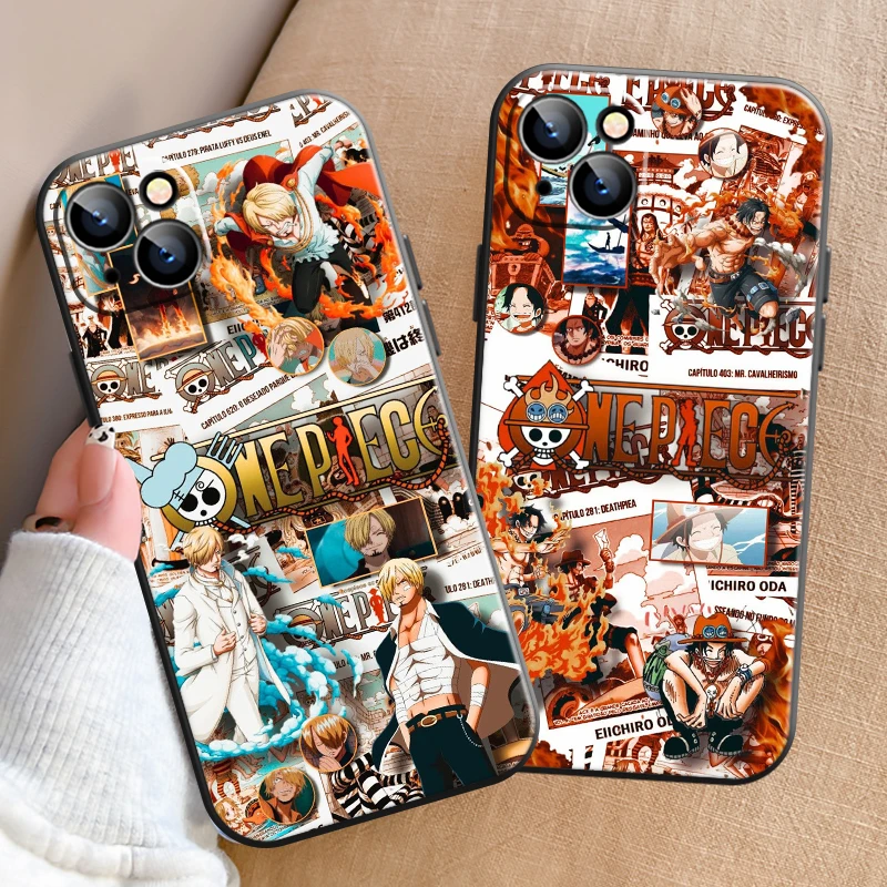 

Japan One Piece Bandai Anime Phone Case For Apple iPhone 13 12 11 Pro 12 13 Mini X XR XS Max SE 6 6s 7 8 Plus Liquid Silicon