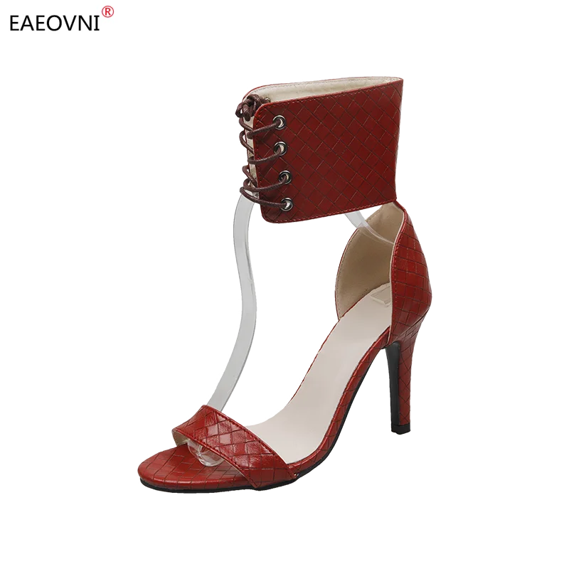 

High Heel Sandals 35-43 Plus Size Women's Shoes Fashion Shoes Summer New 9.5cm Heel Dress Party Shoes Sexy Leopard Print Shoes