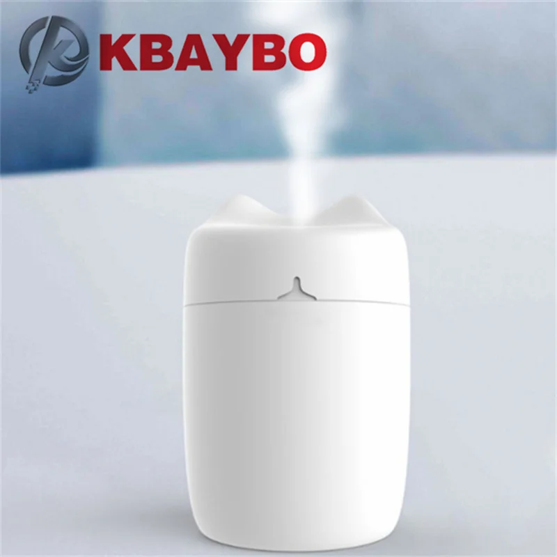 

KBAYBO USB Air Humidifier Ultrasonic Cool Mist Maker Cute Mini Essential Oil Diffuser with LED Light for Car Office Aromatherapy