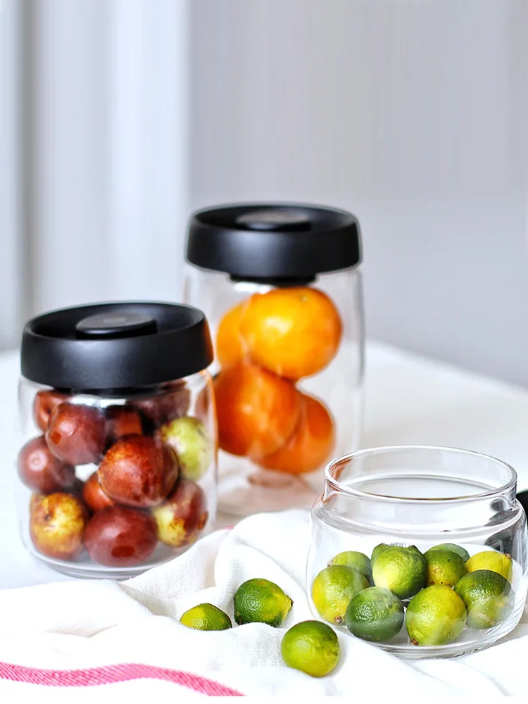 

Vacuum Glass Sealed Can Tea Milk Powder Coffee Bean Storage Tank Kitchen Storage Jar