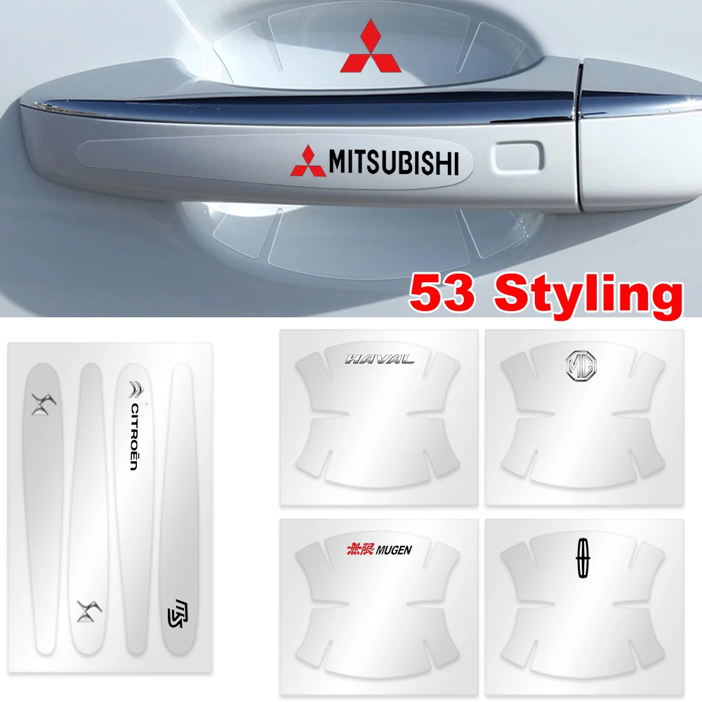 

Transparent Car Door Handle Bowl Protection Film Sticker For Mitsubishi ASX Lancer Pajero Outlander L200 EVO EX Ralliart 10 9