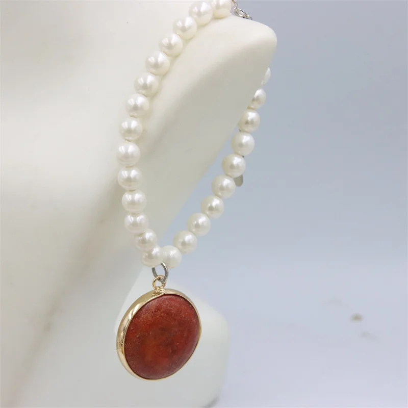 

Trendy Fashion Jewelry Alloy Chain Natura Freshwater Pearl Original Coral Bracelet Design Women Charm Gift Party Accessiores DIY