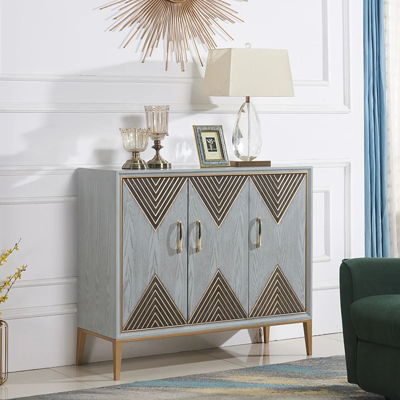 

1Custom-made American Luxury Porch Cabinet Solid Wood Door Shoe Cabinet Simple Modern Decorative Cabinet Living Room
