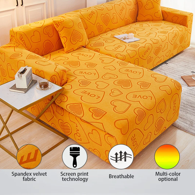 

Elastic Armless Sofa Bed Cover Printed Bear Heart Folding Seat Slipcover Modern Stretch High Quality Luxury Couch Protector Home