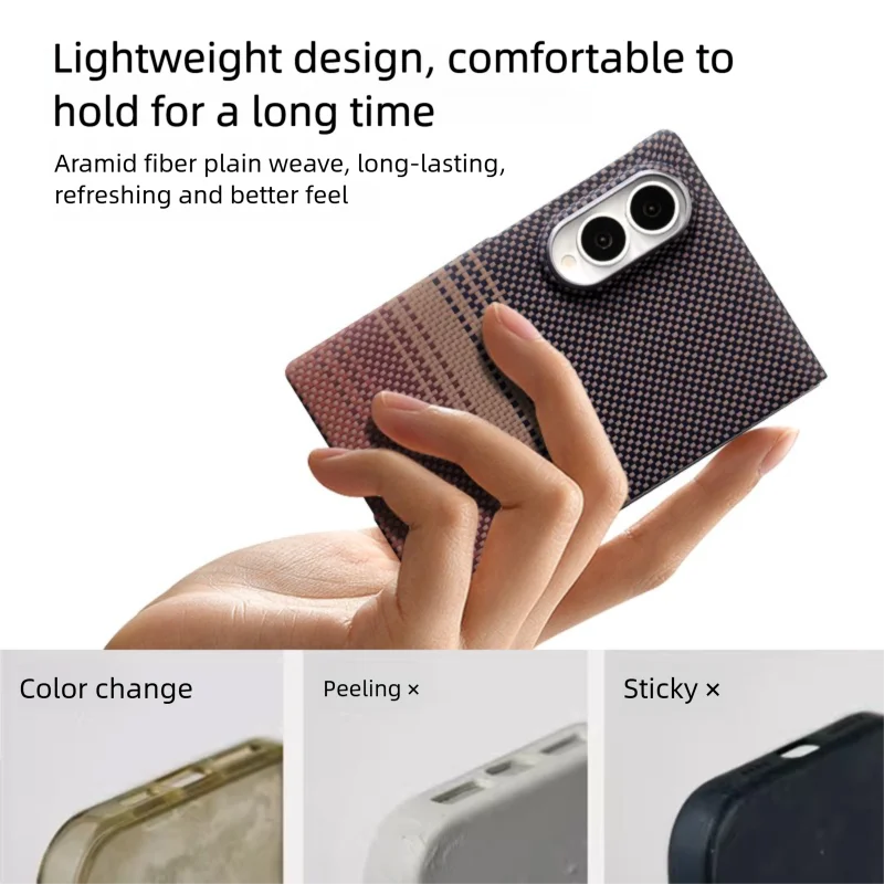 Фото Настоящее арамидное волокно для чехла Magsafe для Samsung Galaxy Z Fold8 ZFold 8. Ультратонкий, противоударный, легкий чехол с магнитным держателем. №5
