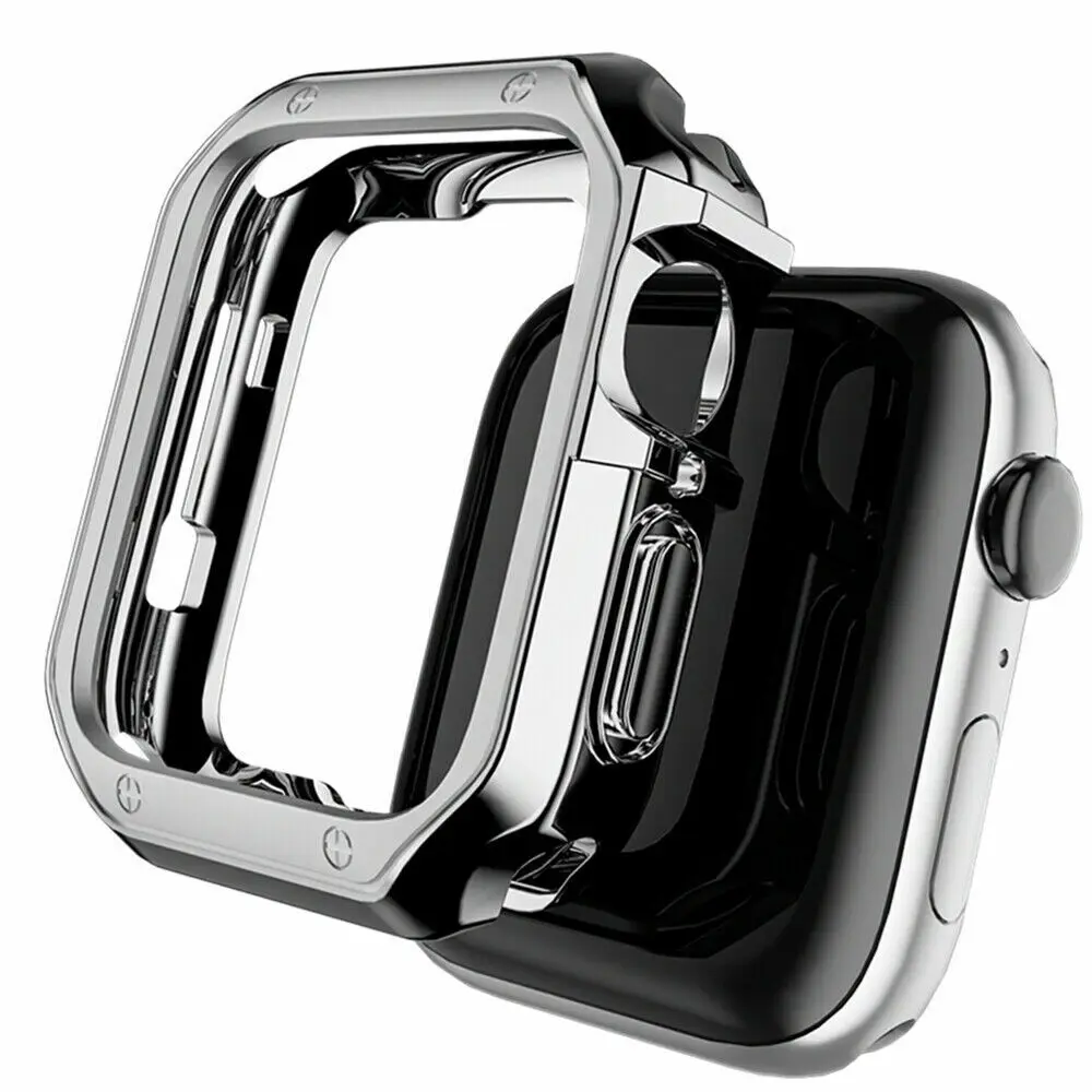 Modification Kit Stainless Steel Glossy Metal Band + TPU Armor Case For Apple Watch Ultra 8 7 6 5 SE2 Mod Set Cover Strap