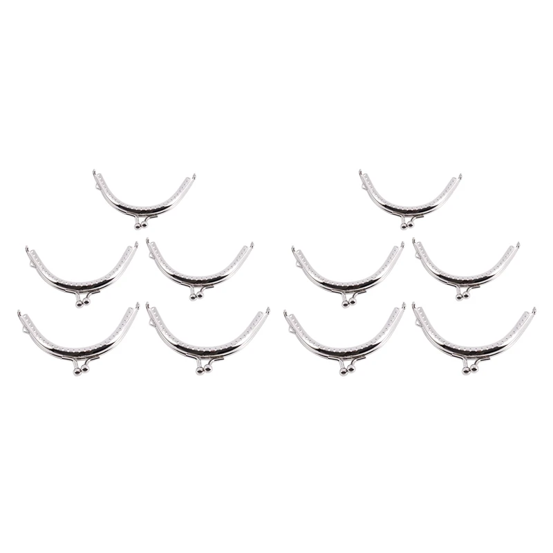 

10X Metal Frames Snap Clasp Arch Pattern Coin Style Purse Silver
