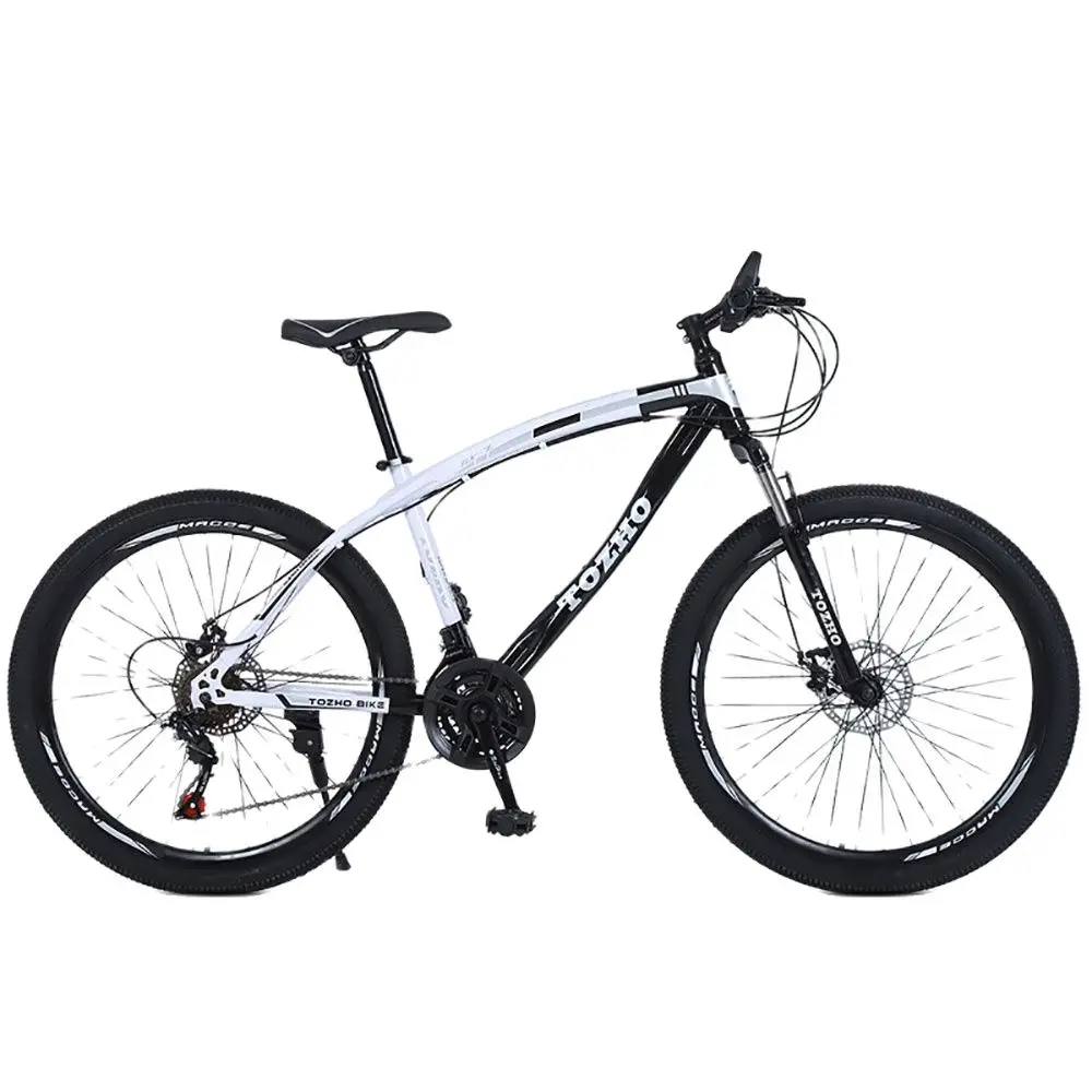

26 Inch Mountain Biking Speed Change Mountain Bike High Carbon Steel Thickened Frame Front And Rear Disc Brake One Piece Wheel