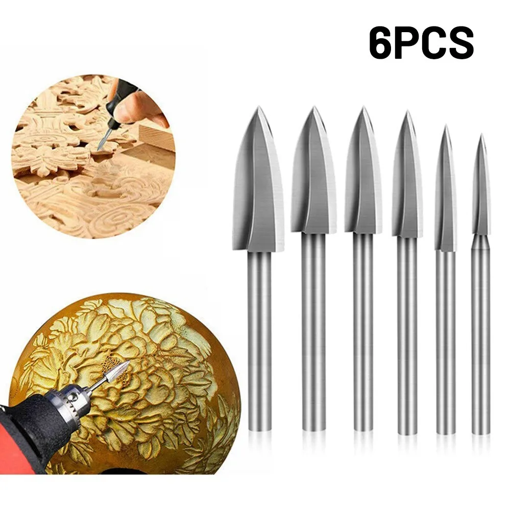 6 Pcs DIY Wood Carving Tools Set Wood Carving And Engraving Tool Drill Woodworking Tools Accessories engraving fixture jade carving wood carvings olive nuclear carving tools engraved bed walnut folder carving tools