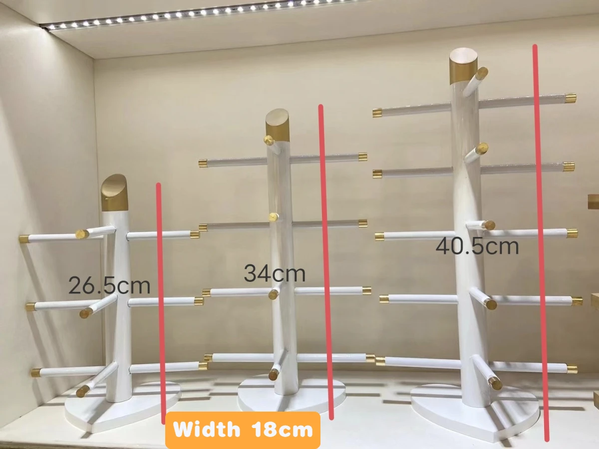 White Sunglasses Holder Luxury Glasses Show Rack Baked lacquer wood Eyeglasses Stands Shelf For counter display 3/4/5 Layer