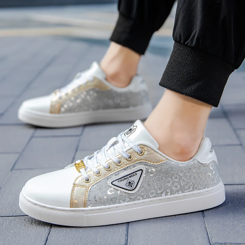 Спортивная обувь для мужчин серебристые золотые мужские роскошные брендовые