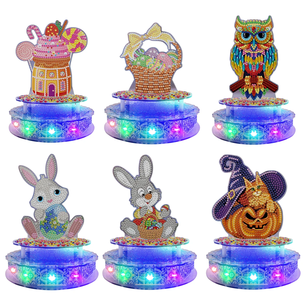 

New Diamond Music Box Easter Bunny Pumpkin DIY Diamond Embroidery Handmade Art Desktop Decoration Cake Music Box Birthday Gift