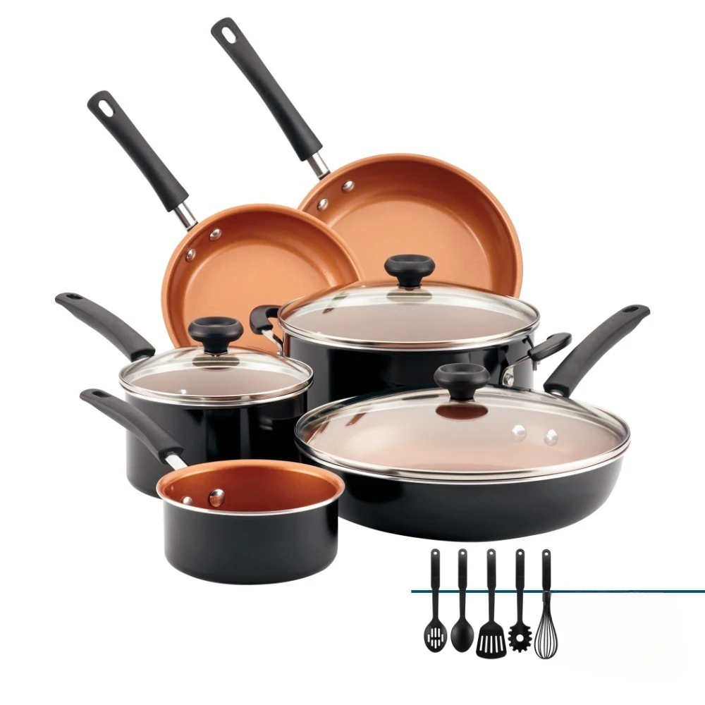 

Farberware 14-Piece Easy Clean Pro Ceramic Nonstick Cookware Set, Black