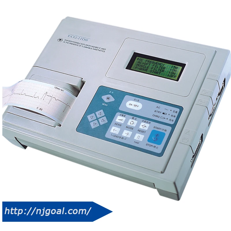 

20x4 line character LCD screen portable digital single channel ECG Machine