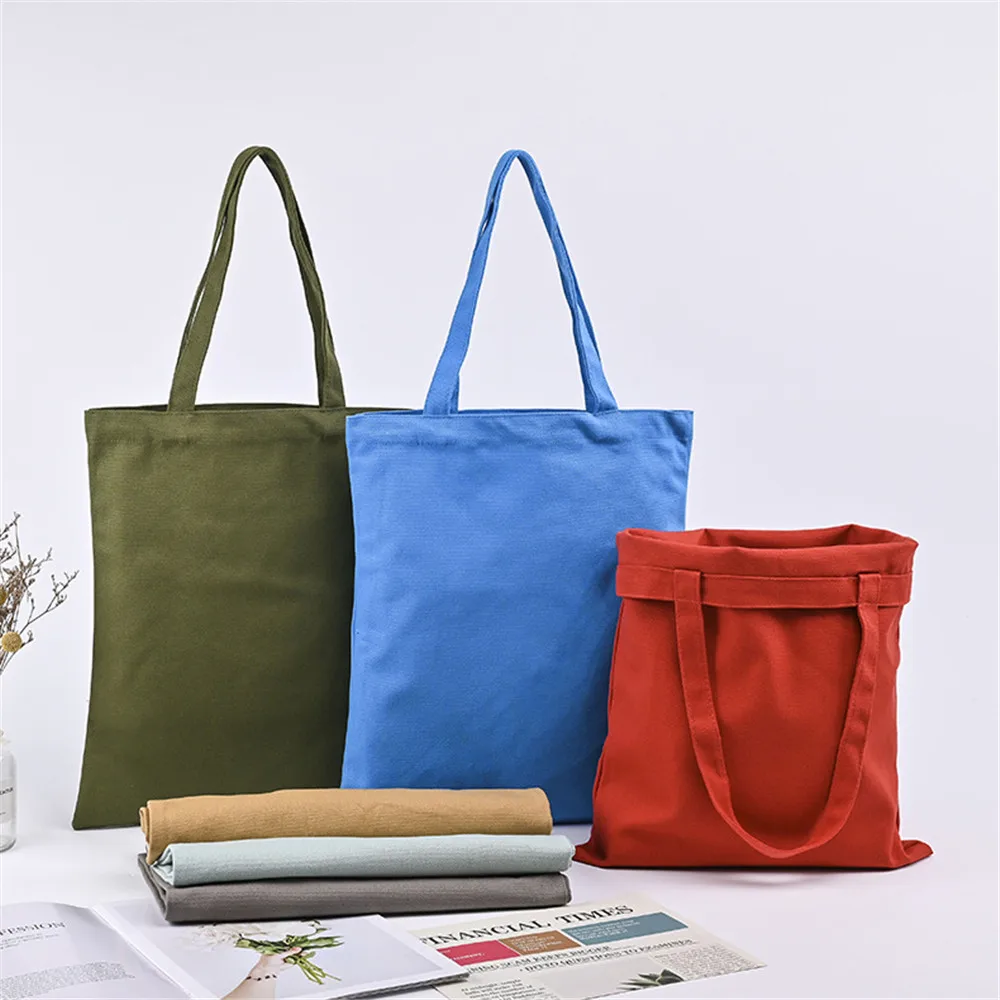 

Reusable Cotton Shopping Bags Eco Foldable Shoulder Bag Large Handbag Fabric Canvas Tote Bag for Market Shopping Bags