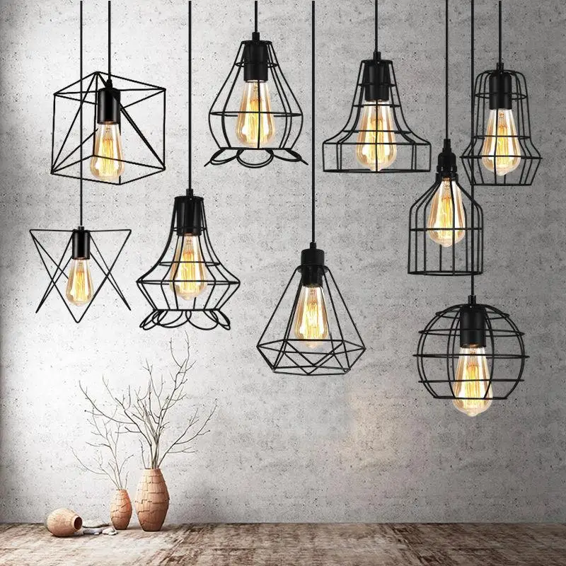 Скандинавская промышленная черная окрашенная кованая железная клетка witпо