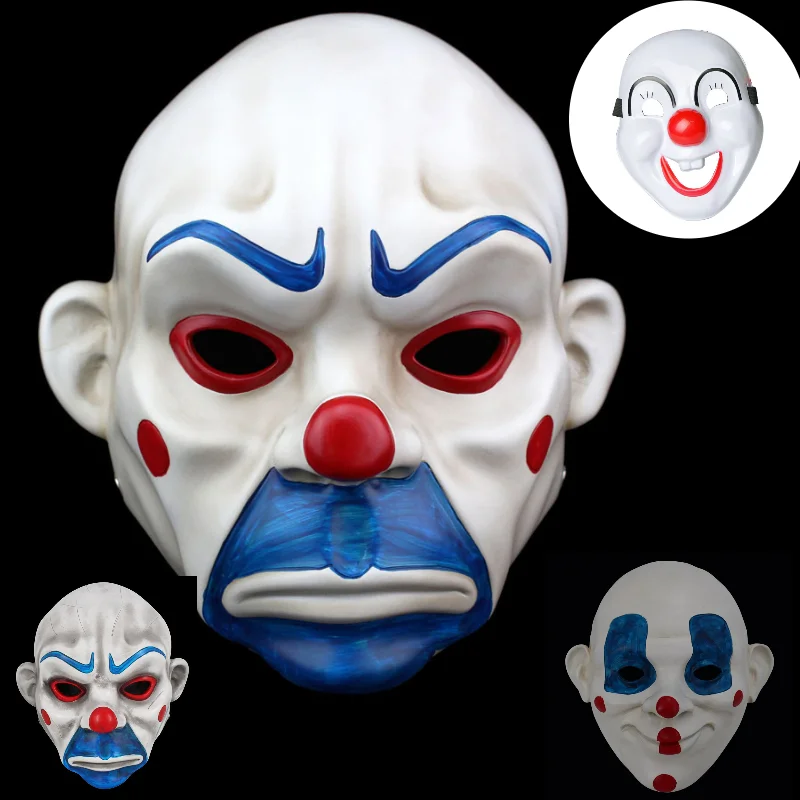 

Joker Bank Robber Mask Clown Masquerade Carnival Party Fancy Resin Full Face Halloween Cosplay Costumes Prop Horror Scary Gift