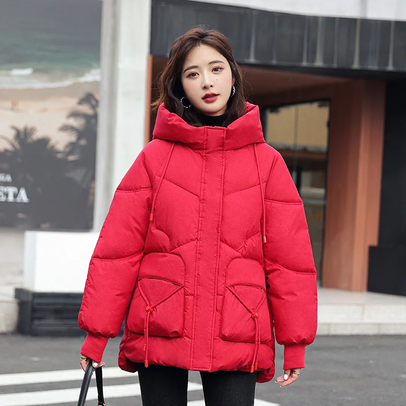 Korean Winter Down Jacket Women's Overcoat Fashion Oversize Loose Casual Coat Female Bread Thick Cotton Padded Parkas Mujer