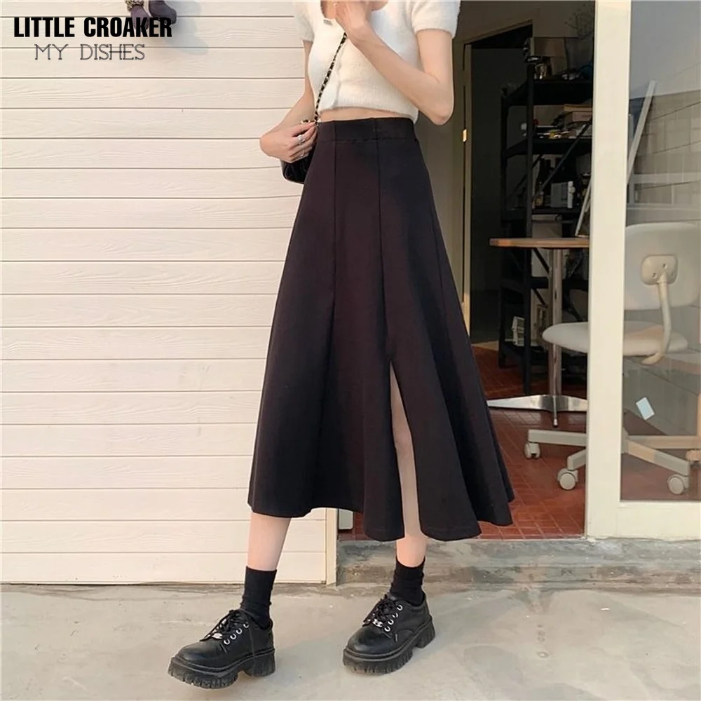 

Vintage Skirts Women Hip Skirts 2022 Fashion Women Clothing High Waist Split One Step Skirts Black Skirt Irregular Skirts Womens