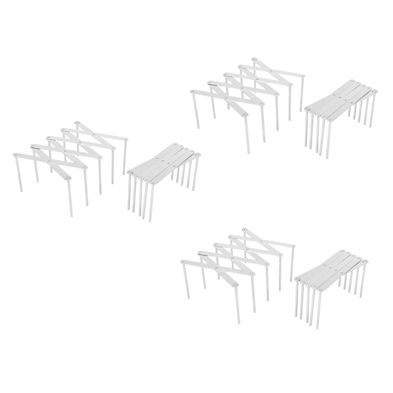 

HOT SALE 6 Pack Extendable Pot Lid Holders Multipurpose Steamer Rack Pans Glasses Holder Flexible Plate Organizer For Cabinet