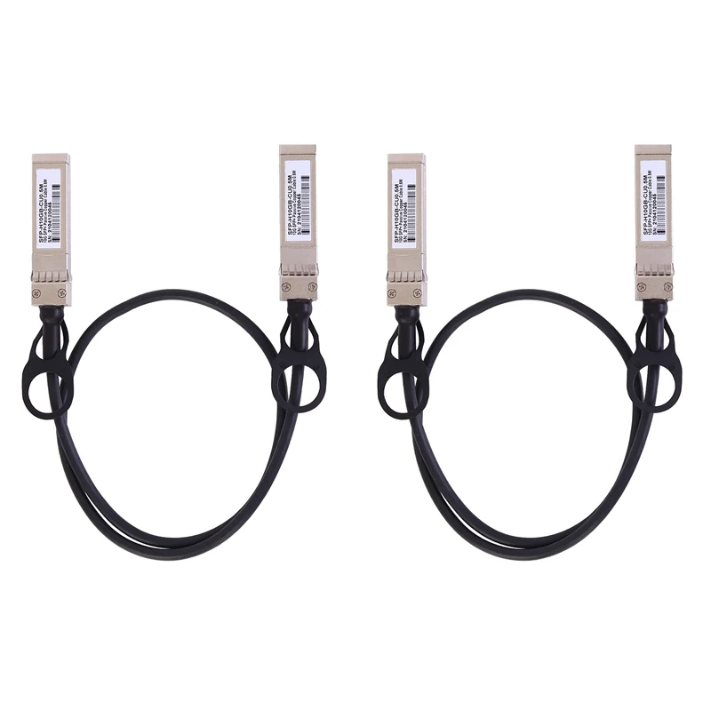 

2X 10G SFP+ Twinax Cable, Direct Attach Copper(DAC) 10GBASE SFP Passive Cable For SFP-H10GB-CU1M,Ubiquiti,D-Link(0.5M)