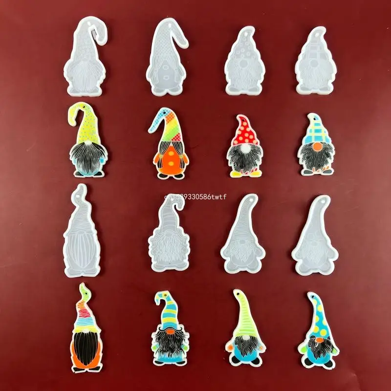 

8x силиконовые формы для подвески в виде гнома, пасхальный брелок, полимерные формы для самостоятельного изготовления ювелирных