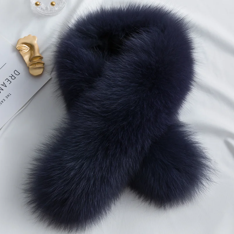 

quality Fashion New Autumn and Winter Long Warm Thick Real Natural Fox Scarf Women's Whole Leather Fur Collar High