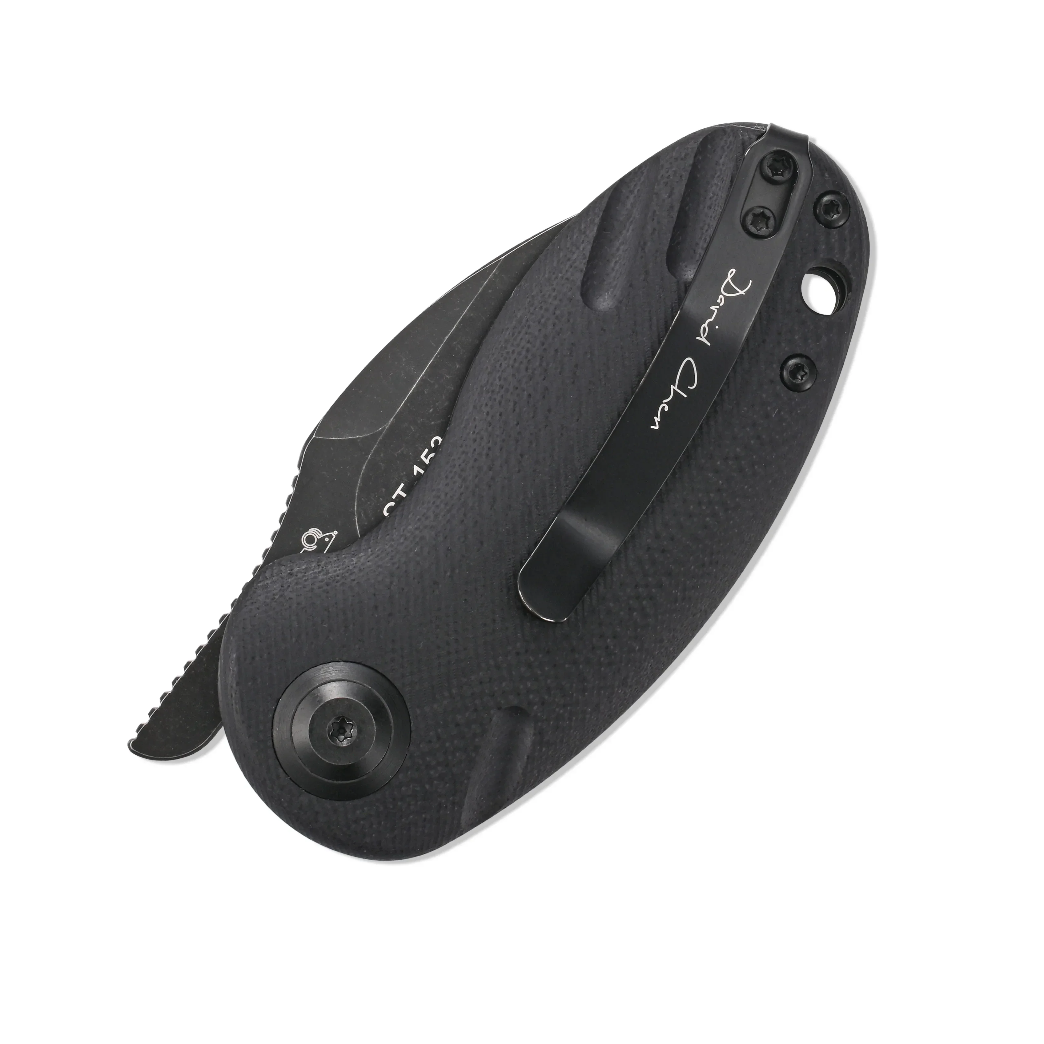 Женский складной нож ST153 карманный 14C28N с черным лезвием из потертого камня