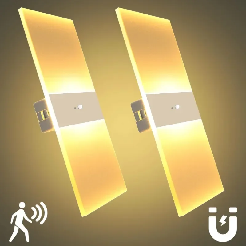 Настенный светодиодный светильник COOINJOY с датчиком движения ночное освещение