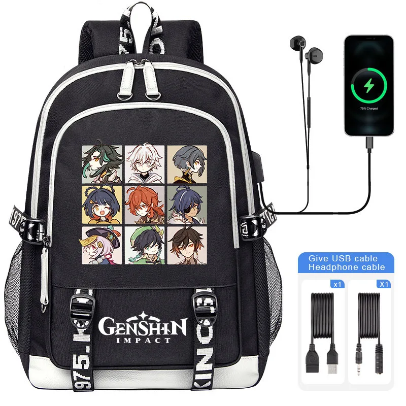 Рюкзак Genshin Impact мультяшный детский студенческий школьный рюкзак для мальчиков и
