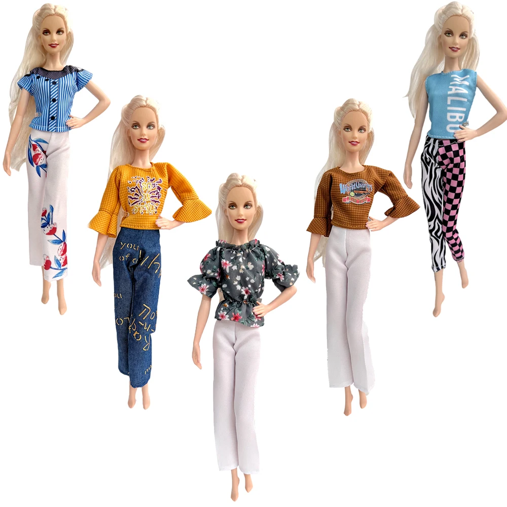 

NK 5 Set Different Hot Sell 30CM Princess Fashion Pants Dress Casual Clothes For Barbie Accessories Doll Best Girl Gift Toy