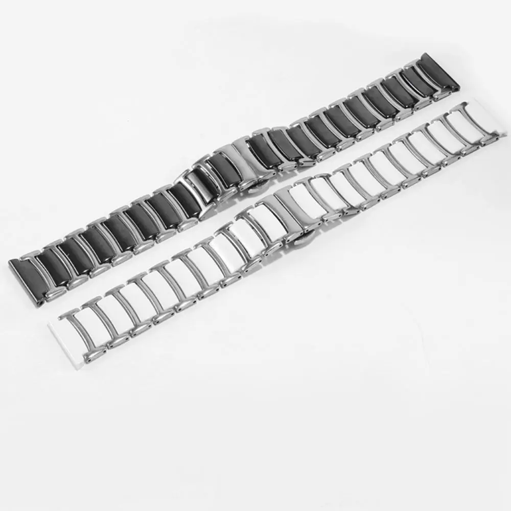 for apple watch 7 6 band 44mm 40mm 45mm 41mm se strap series 5 4 luxury Ceramics Stainless Steel Business Bracelet for iwatch 3