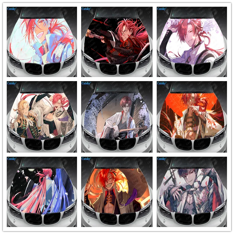 

Аниме виниловые наклейки на капот автомобиля Takasugi Shinsaku, виниловая пленка, наклейки на крышку двигателя, наклейки, универсальная защитная пленка на капот автомобиля