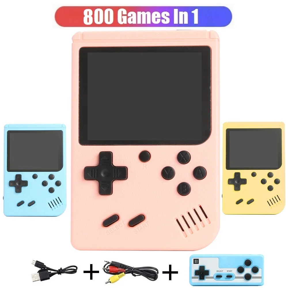 

800 IN 1 Retro Video Game Console LCD Screen Handheld Dual Controllers Portable Pocket TV AV Out Mini Player Kids Gift 5 Colors
