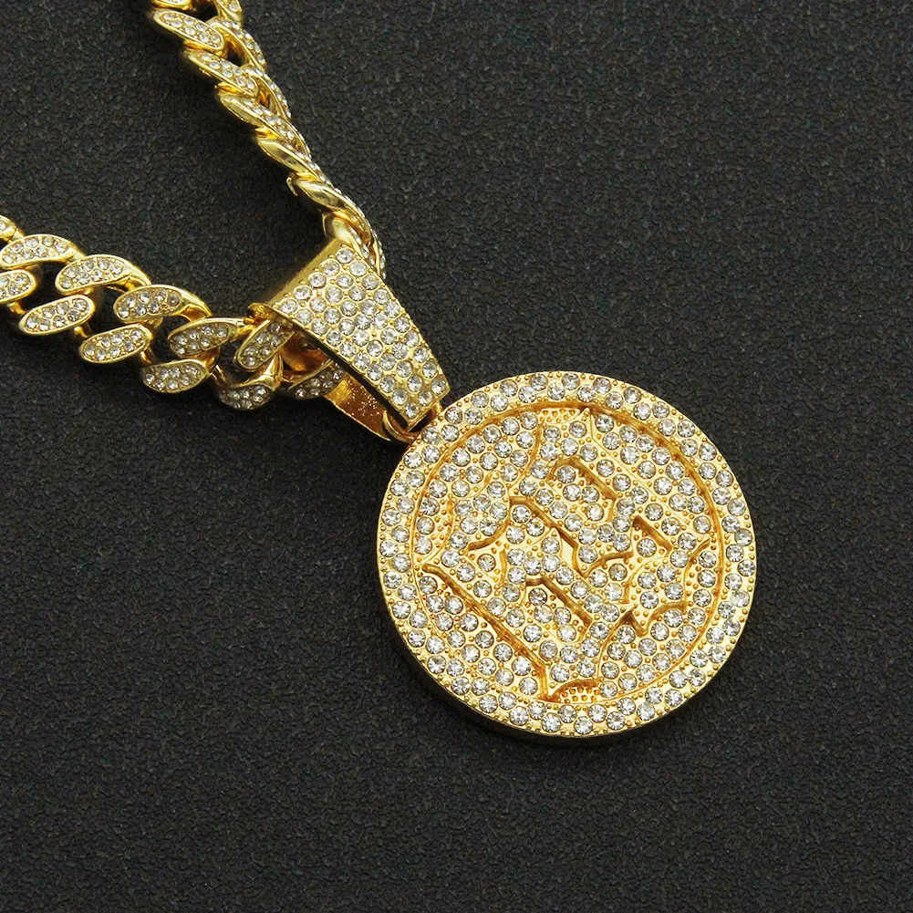 Hip Hop Iced Out Cuban Chains Bling Diamond Number 69 Brand Pendant Mens Necklaces Miami Gold Chain Charm Mens Jewelry Choker