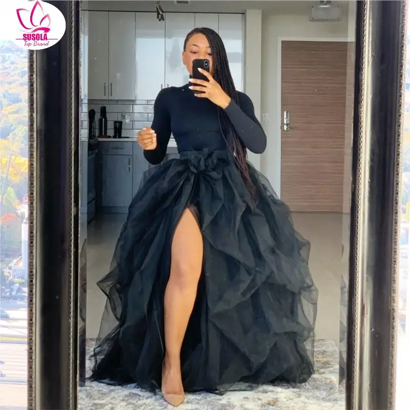 Юбка женская Тюлевая с разрезом вечерняя высоким на заказ для фотосессии юбка