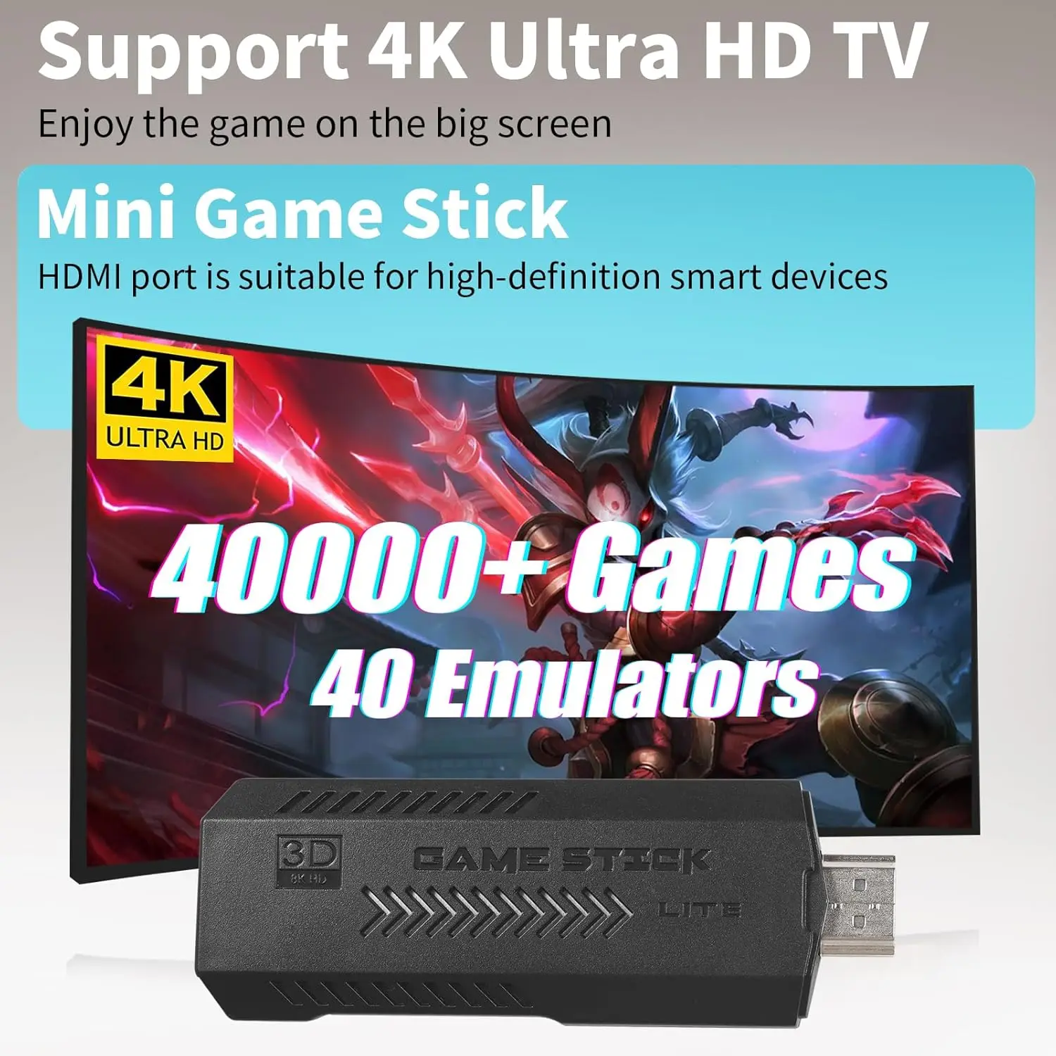 Беспроводная ТВ Ретро игровая консоль 128G 40000 игр HD выход беспроводные геймпады X2