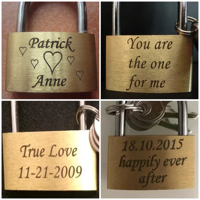 Индивидуальные замки с гравировкой Love Lock Keep Sake Свадебный Подарок на годовщину RIP