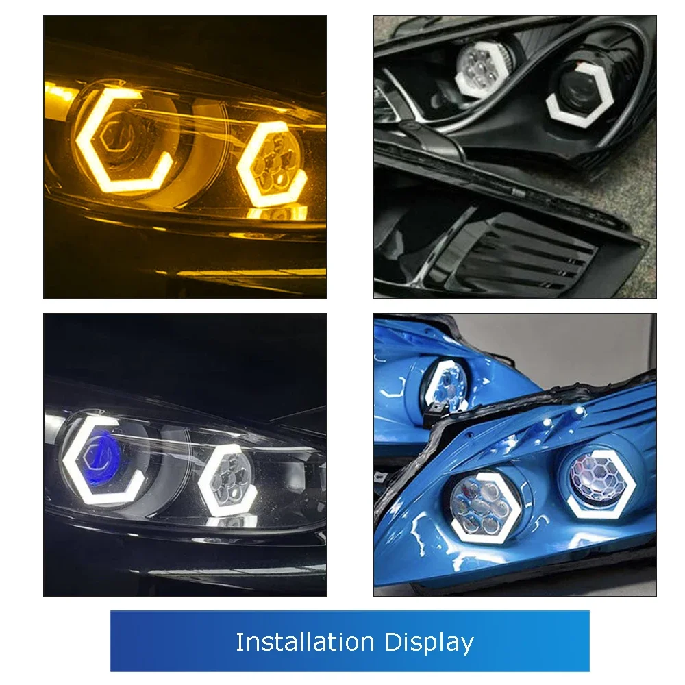 1 комплект светодиодных шестигранных кольев Halo Angel Eyes для мотоциклов