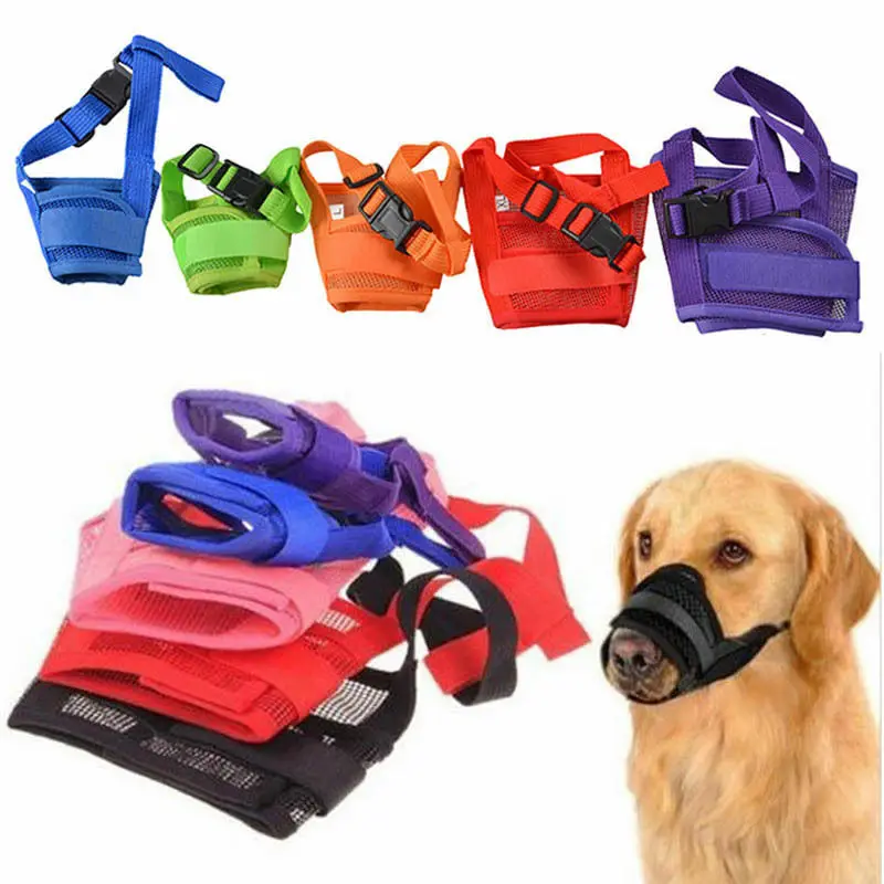 

1PC Pet Adjustable Dog Muzzle Mesh Breathable Dog Mouth Muzzle Anti Bark Bite Chew Dog Muzzles Training Products Pet Accessories