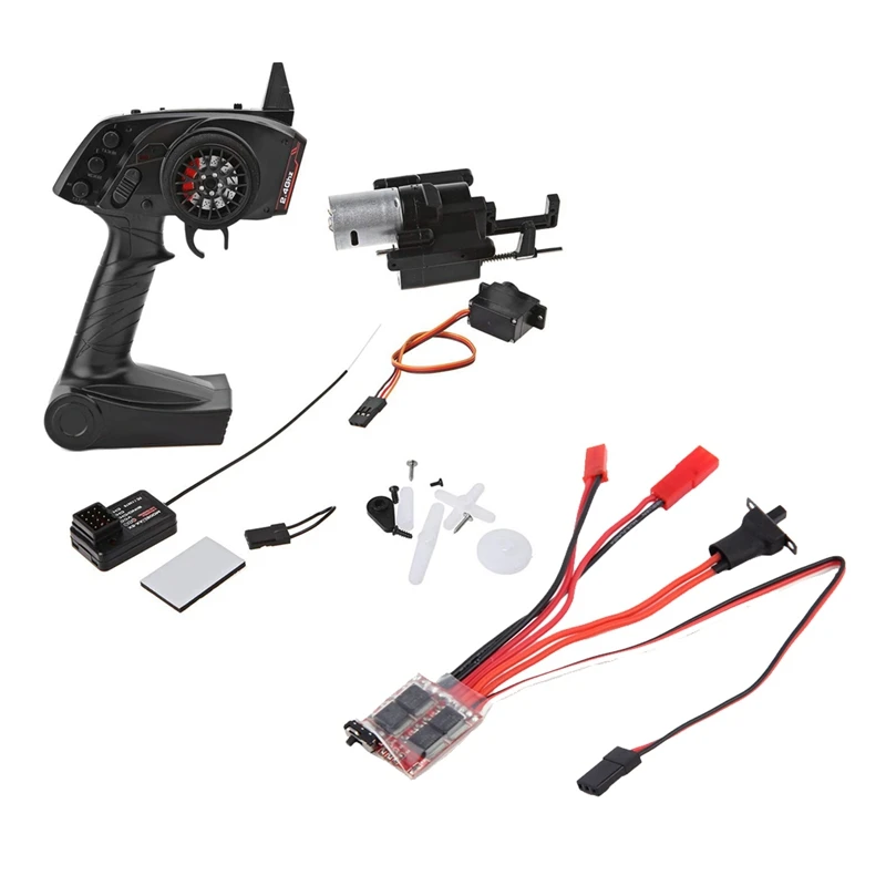 

For WPL B1 C24 1/16 4WD 3CH Radio Transmitter And Speed Change Gear Box With ESC 30A 4-8V Brush Motor Speed Controller