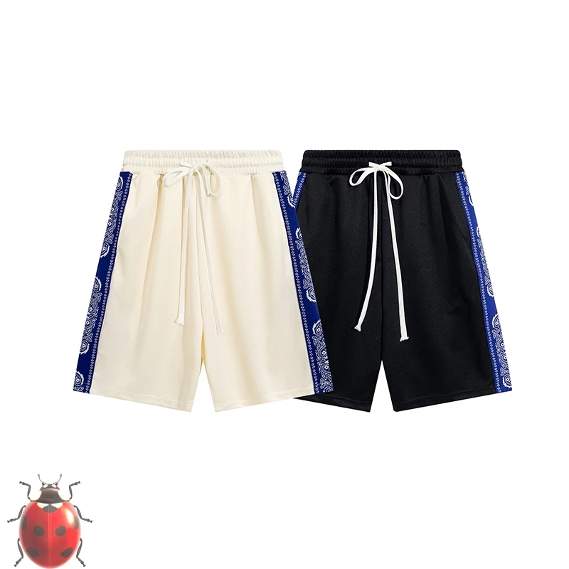 

Men Women Embroidered Blue Patch Cashew Shorts Drawstring Pocket Kapital
